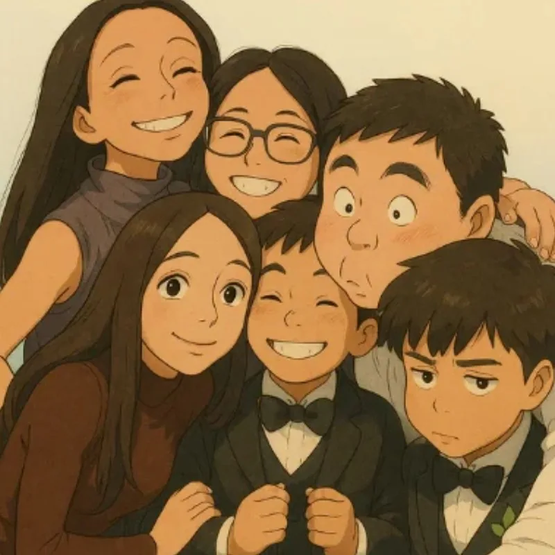 Anime style AI photo booth print made at a Sydney event