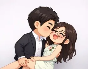 Chibi anime AI photo booth style sample
