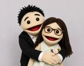 Sock puppets AI photo booth style sample